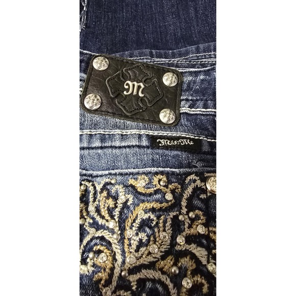 Miss Me JP5358B3 Jean Denim Pencil Maxi Skirt Women's 32 Distressed‎ Upcycled - Picture 7 of 8